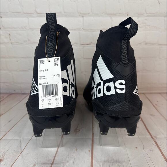 Adidas Nasty 2.0 Black/Metallic Football Cleats Mens Size 15 (GV8309) - Picture 9 of 10